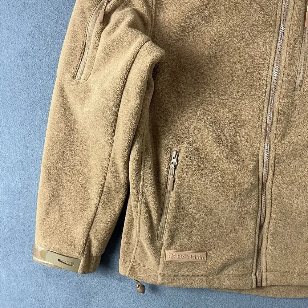 Baerskin Tactical Hoodie 4.0 Mens Large Beige Full Zip Up Fleece Military